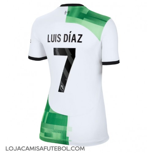 Camisa de Futebol Liverpool Luis Diaz #7 Equipamento Secundário Mulheres 2023-24 Manga Curta